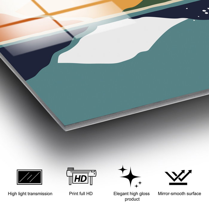 Wallity Cuadro Decorativo de Vidrio Templado Multicolor 45 x 65 cm